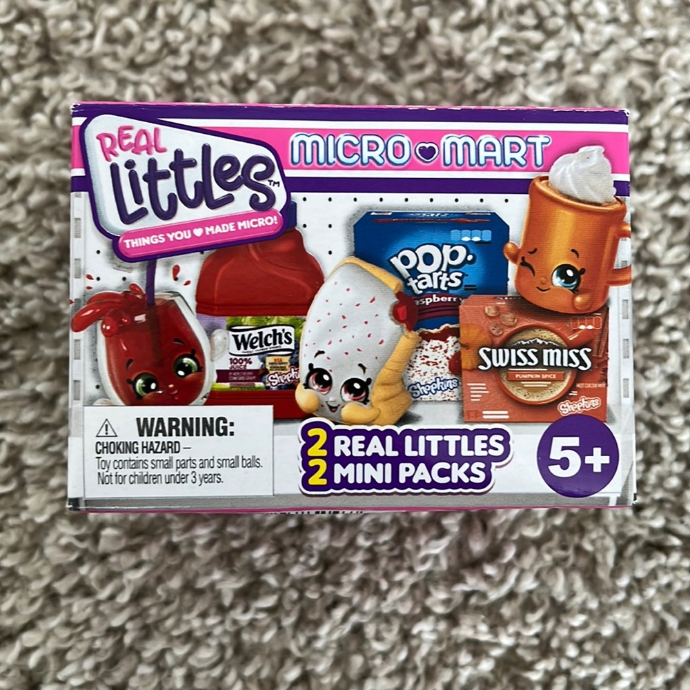 Brand new shopkin real littles, comes with collectors list, 3 real littles.